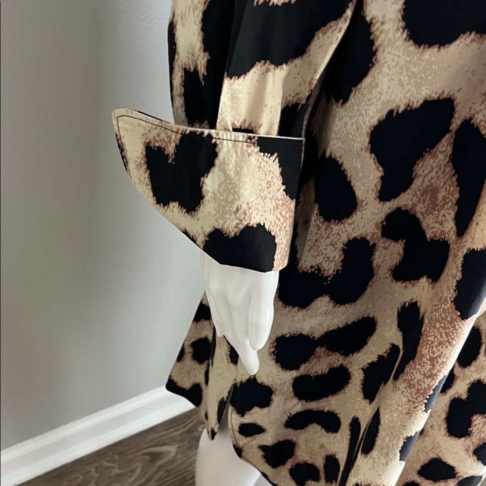 H&M Leopard Print Long Shirt Dress Size L - Picture 5 of 11